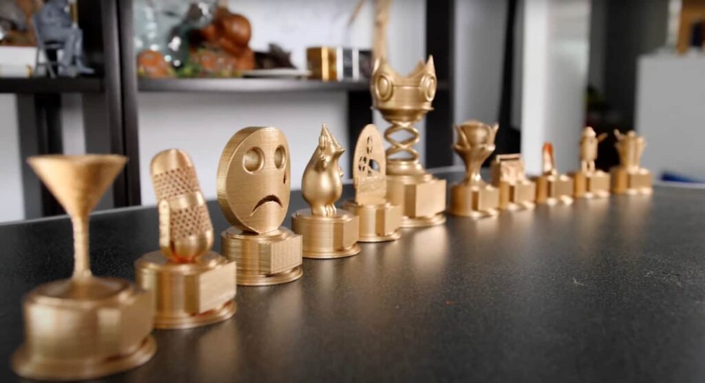 Gold 3D Printed Trophies